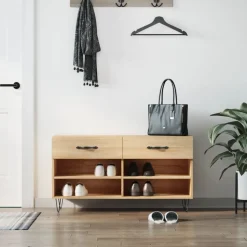 vidaXL skobænk 102x35x55 cm konstrueret træ sonoma-eg