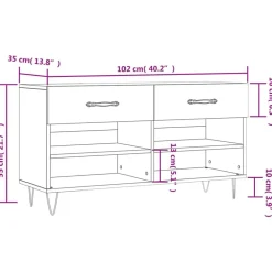 vidaXL skobænk 102x35x55 cm konstrueret træ sonoma-eg