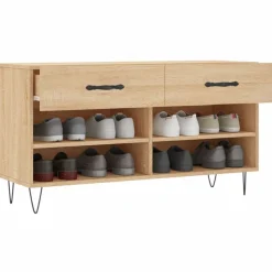 vidaXL skobænk 102x35x55 cm konstrueret træ sonoma-eg