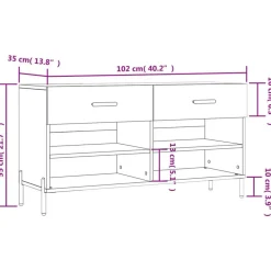 vidaXL skobænk 102x35x55 cm konstrueret træ røget egetræsfarve