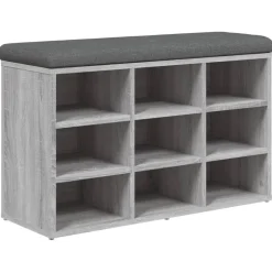 vidaXL skobænk 82x32x50 cm konstrueret træ grå sonoma-eg