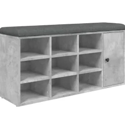vidaXL skobænk 102x32x50 cm konstrueret træ betongrå