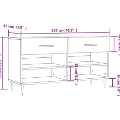 vidaXL skobænk 102x35x55 cm konstrueret træ betongrå