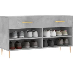 vidaXL skobænk 102x35x55 cm konstrueret træ betongrå