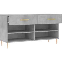 vidaXL skobænk 102x35x55 cm konstrueret træ betongrå