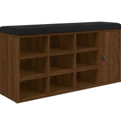 vidaXL skobænk 102x32x50 cm konstrueret træ brun egetræsfarve