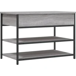 vidaXL skobænk 70x42,5x50 cm konstrueret træ grå sonoma-eg