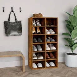vidaXL skoreol 54x34x100,5 cm konstrueret træ røget sonoma-eg