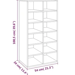 vidaXL skoreol 54x34x100,5 cm konstrueret træ røget sonoma-eg
