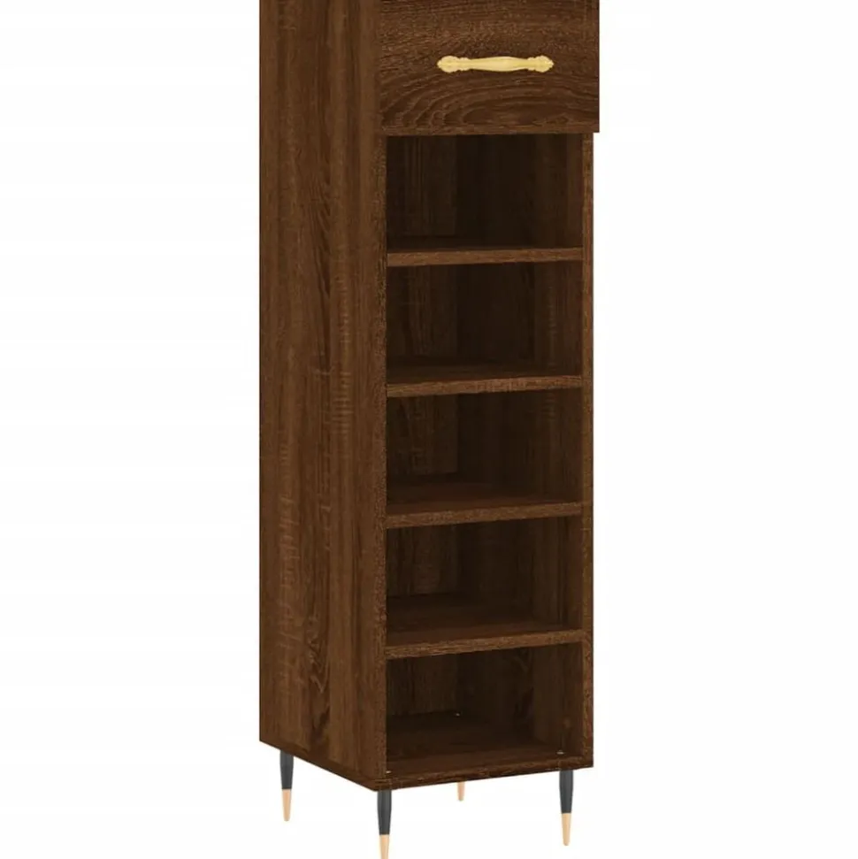 vidaXL skoreol 30x35x105 cm konstrueret træ brun egetræsfarve