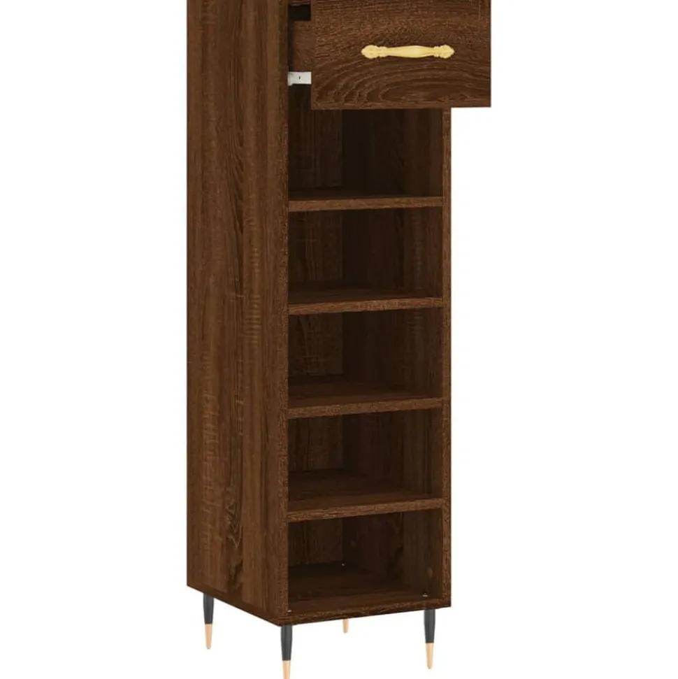 vidaXL skoreol 30x35x105 cm konstrueret træ brun egetræsfarve
