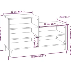 vidaXL skoreol 102x36x60 cm konstrueret træ sonoma-eg
