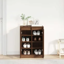 vidaXL skoreol 57x34x76 cm konstrueret træ brun egetræsfarve