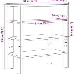vidaXL skoreol 61x32x70 cm konstrueret træ betongrå