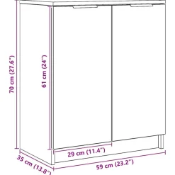 vidaXL skoreol 59x35x70 cm konstrueret træ kunsteg