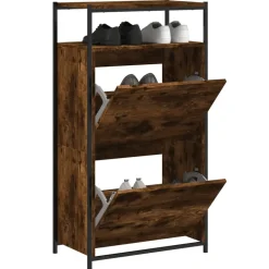 vidaXL skoreol 60x34x112 cm konstrueret træ røget egetræsfarve