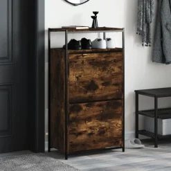 vidaXL skoreol 60x34x112 cm konstrueret træ røget egetræsfarve