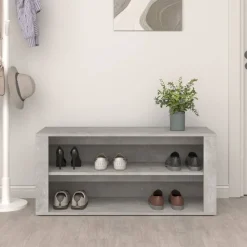 vidaXL skoreol 100x35x45 cm konstrueret træ betongrå