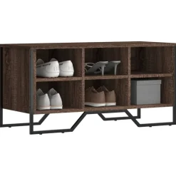 vidaXL skoreol 90x38x45,5 cm konstrueret træ brun egetræsfarve