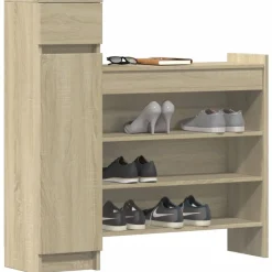 vidaXL skoreol 100,5x28x100 cm konstrueret træ sonoma-eg
