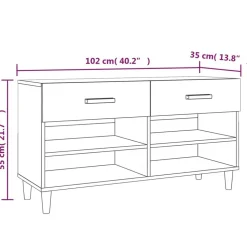 vidaXL skoreol 102x35x55 cm konstrueret træ betongrå