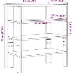 vidaXL skoreol 61x32x70 cm konstrueret træ antikt træ
