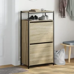 vidaXL skoreol 60x34x112 cm konstrueret træ sonoma-eg