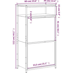 vidaXL skoreol 60x34x112 cm konstrueret træ sonoma-eg