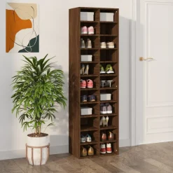 vidaXL skoreol 54x34x183 cm konstrueret træ brun egetræsfarve