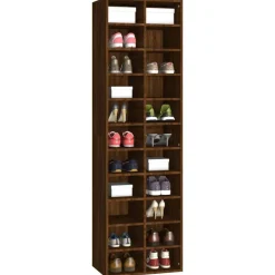 vidaXL skoreol 54x34x183 cm konstrueret træ brun egetræsfarve