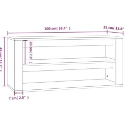vidaXL skoreol 100x35x45 cm konstrueret træ grå sonoma-eg