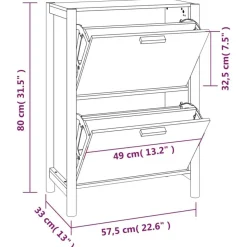 vidaXL skoreol 57,5x33x80 cm konstrueret træ