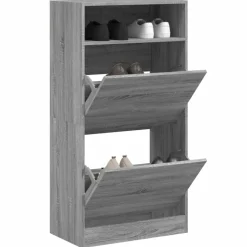 vidaXL skoreol 60x34x116 cm konstrueret træ grå sonoma-eg