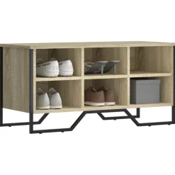 vidaXL skoreol 90x38x45,5 cm konstrueret træ sonoma-eg
