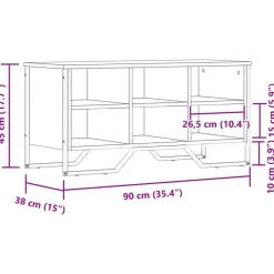 vidaXL skoreol 90x38x45,5 cm konstrueret træ sonoma-eg