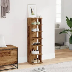 vidaXL skoreol 28x27x102 cm konstrueret træ gammelt træ-look
