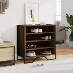 vidaXL skoreol 80x38x78 cm konstrueret træ brun egetræsfarvet