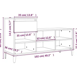 vidaXL skoreol 102x36x60 cm konstrueret træ betongrå