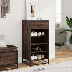 vidaXL skoreol 48x38x97,5 cm konstrueret træ brun egetræsfarve