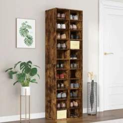 vidaXL skoreol 54x34x183 cm konstrueret træ røget egetræ
