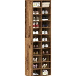 vidaXL skoreol 54x34x183 cm konstrueret træ gammelt træ-look