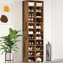 vidaXL skoreol 54x34x183 cm konstrueret træ gammelt træ-look