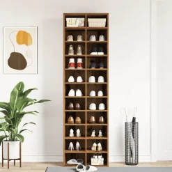 vidaXL skoreol 54x34x183 cm konstrueret træ gammelt træ-look