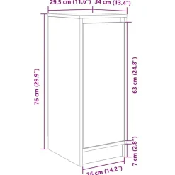 vidaXL skoreol 29,5x34x76 cm konstrueret træ brun egetræsfarve