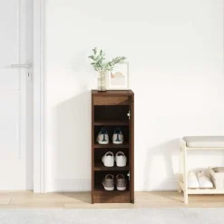 vidaXL skoreol 29,5x34x76 cm konstrueret træ brun egetræsfarve