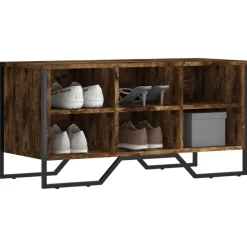 vidaXL skoreol 90x38x45,5 cm konstrueret træ røget egetræsfarve