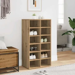 vidaXL skoreol 54x34x100,5 cm konstrueret træ egetræsfarve