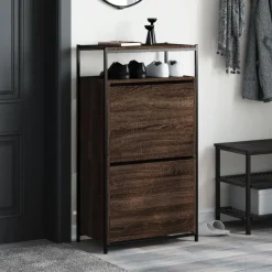 vidaXL skoreol 60x34x112 cm konstrueret træ brun egetræsfarve