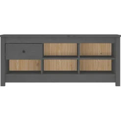 vidaXL skoreol 110x38x45,5 cm massivt fyrretræ grå