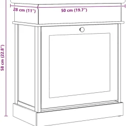 vidaXL skoskab 50 x 28 x 58 cm kejsertræ grå
